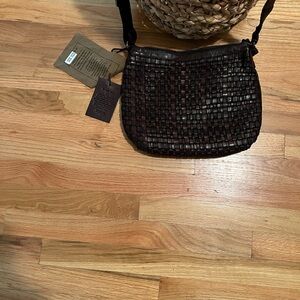 Vilenca Holland Anthropologie Brown Woven Crossbody Shoulder Bag